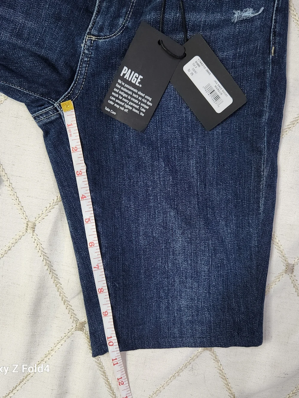 PAIGE Jax Knee Short Denim Bermuda Shorts Marquis Dark Wash NWT 25 Premium